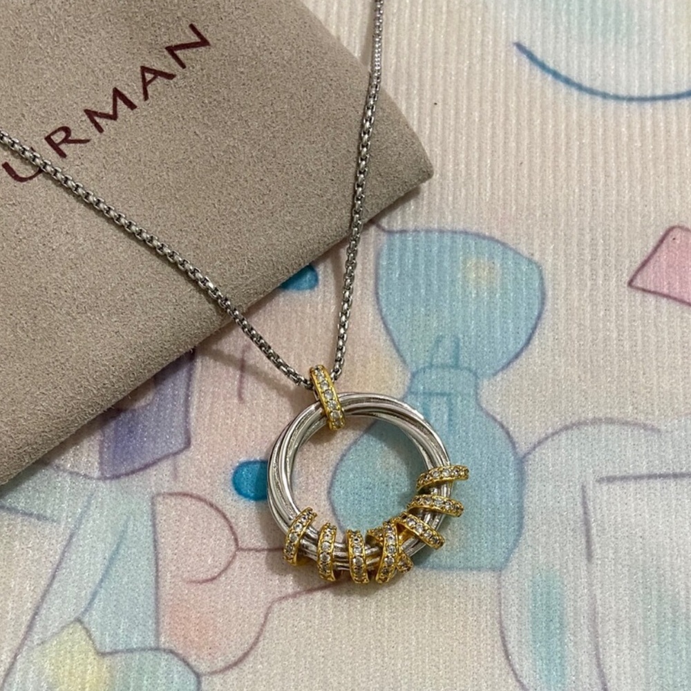 David Yurman Silver and Gold Necklace
